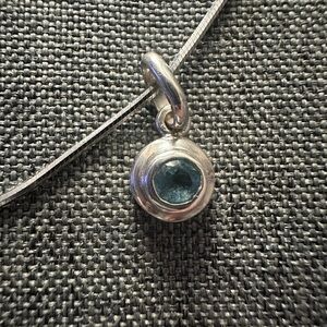 Blue Topaz Sterling Silver Pendant with Chain